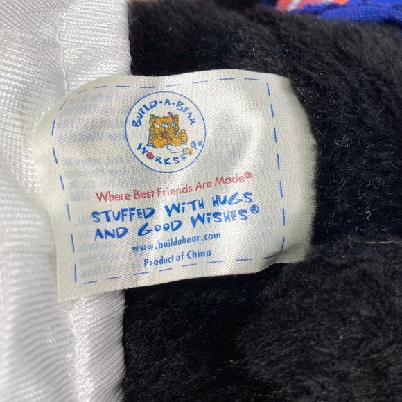 Build a Bear Lil Night Sky Black Tan 17" Bear Cub in Blue Orange Football Outfit - Picture 8 of 11